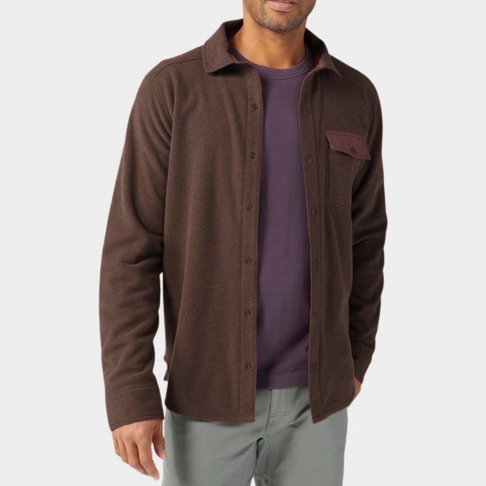 Stio Mens Turpin western micro fleece snap shirt Grizzly Paw Sz L